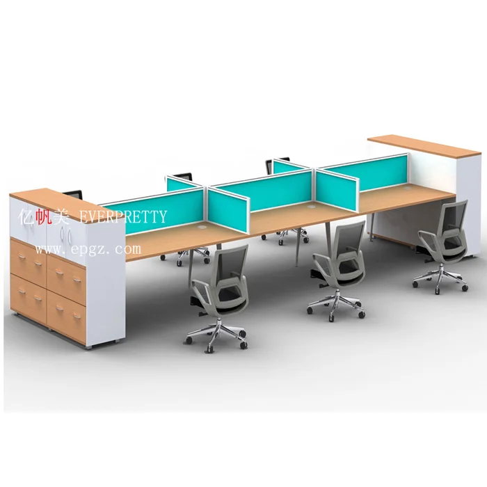 EVERPRETTY Office Furniture Economic Customized Staff 6 Person Workstation Table