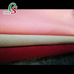 polyester flock material single side viscose velvet sofa warp knit microfiber suede fabric for shoe