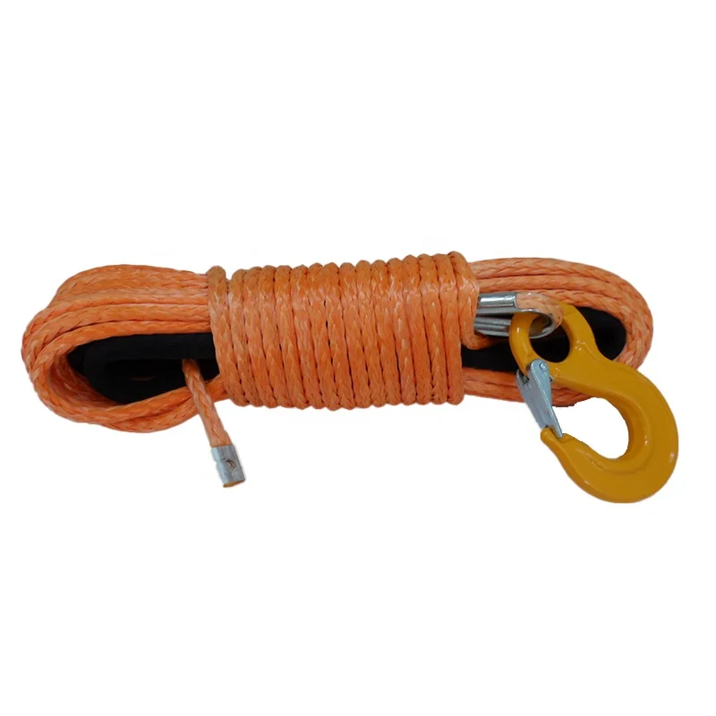 Hyropes uhmpe tow recovery rope Synthetic Winch Rope for 10,000LBs with Protecting Sleeve and Thimble