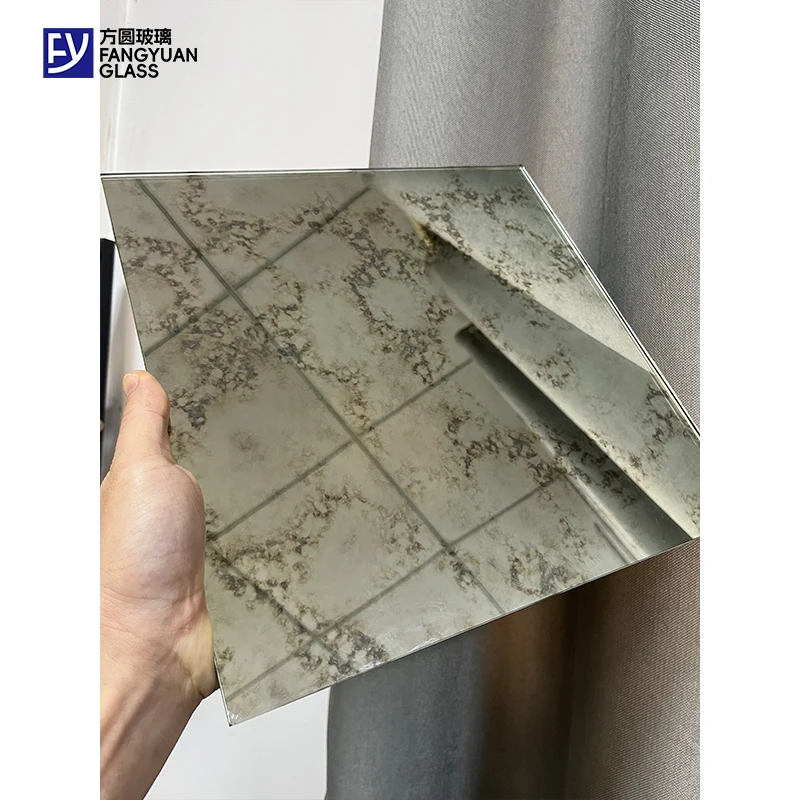 Simple Customization Wall Tile Decorative Glass Vintage Mirror Sheets Antique Mirror Glass