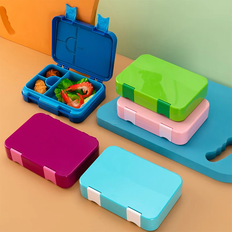 Bpa-Free Food-Grade Plastic Bento Lunch Box Kids Box 5 Compartment Bento Lunch Box