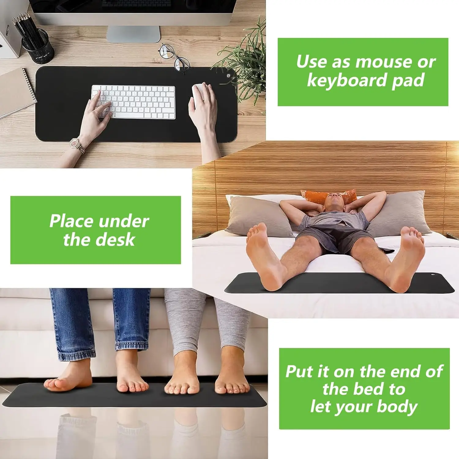 61*183cm Eco-Friendly Materials Thick And Comfortable Yoga Pilates Meditation Grounding Mat