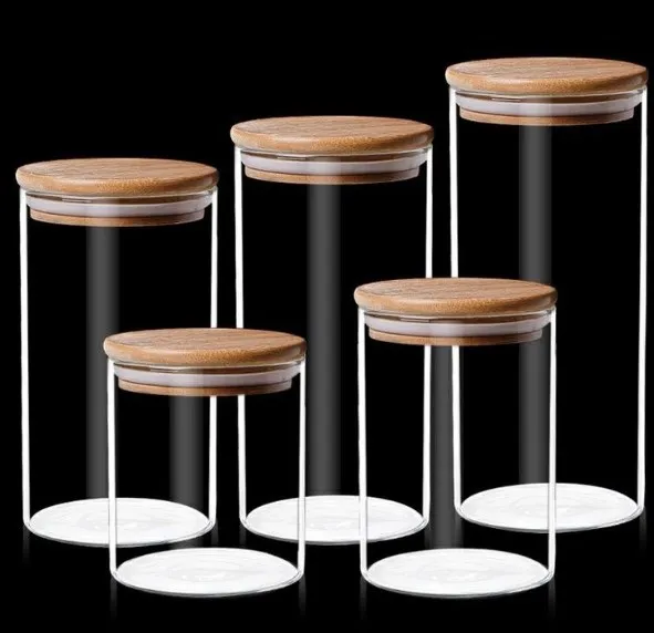 Manufacturers wholesale glass candle jar storage jar household food dried fruit grains storage jar with lid
