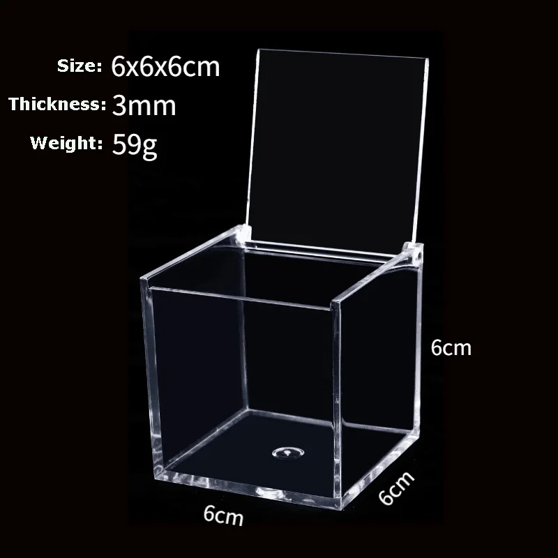 Songhui PS Materials Clear Acrylic Cube Storage Box with Hinged Lid for Sweet