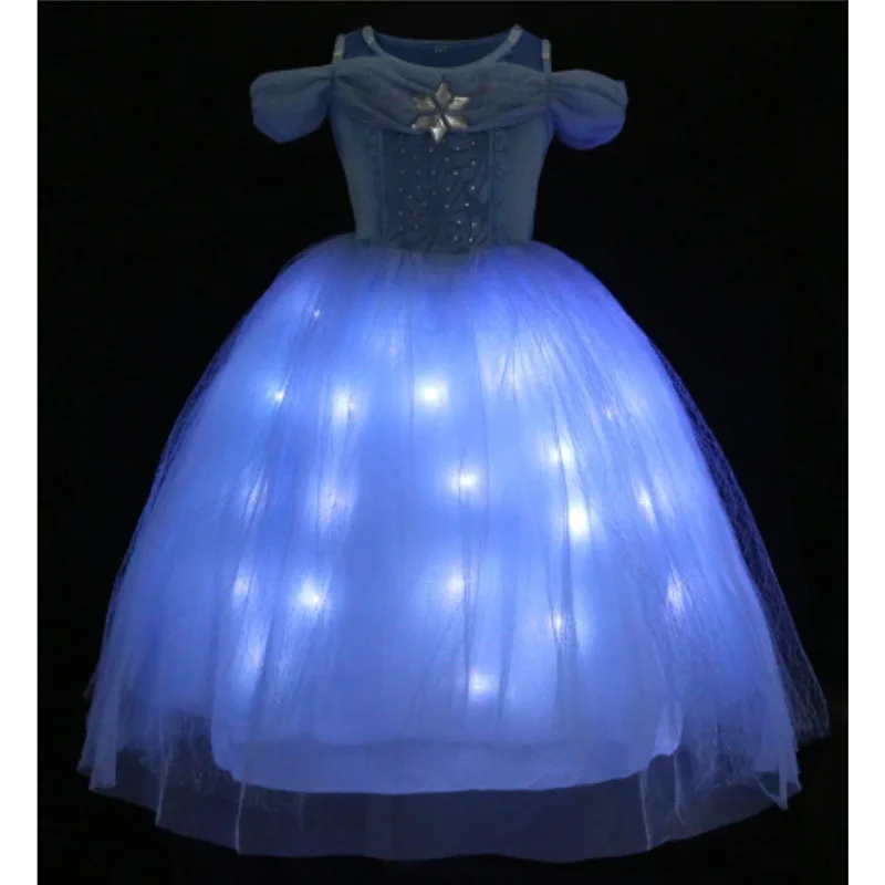 Halloween blue dress skirt female luminous princess skirt light dress