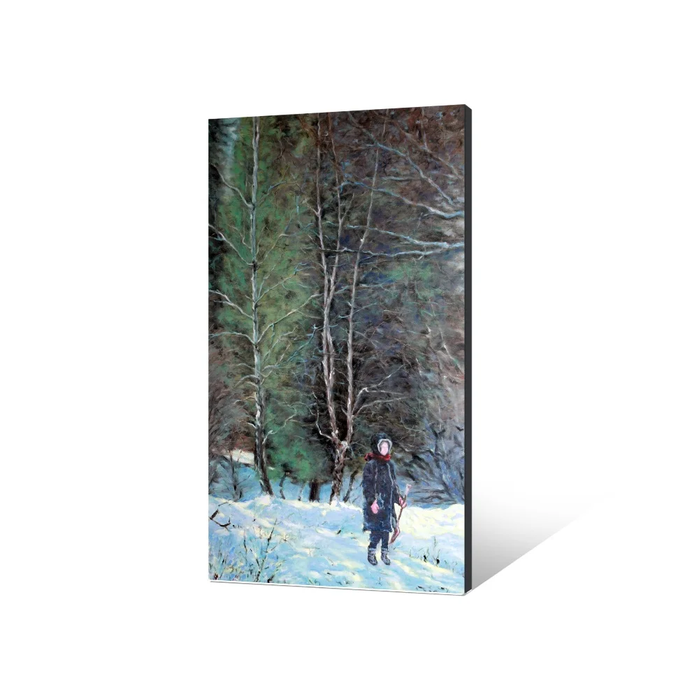 Christmas theme painting Snow Scene Canvas Oil Painting Wall Art decorative for living