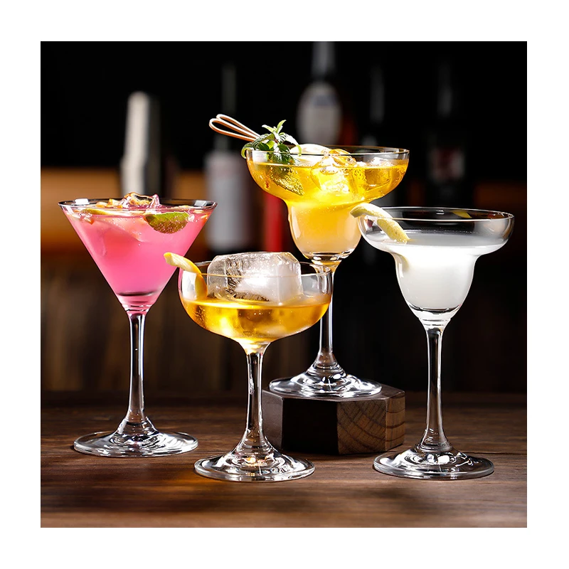 Luxury hand made custom logo martini cocktail glasses bar long stem Champagne Goblet cocktail glass cup coupe cocktail glass