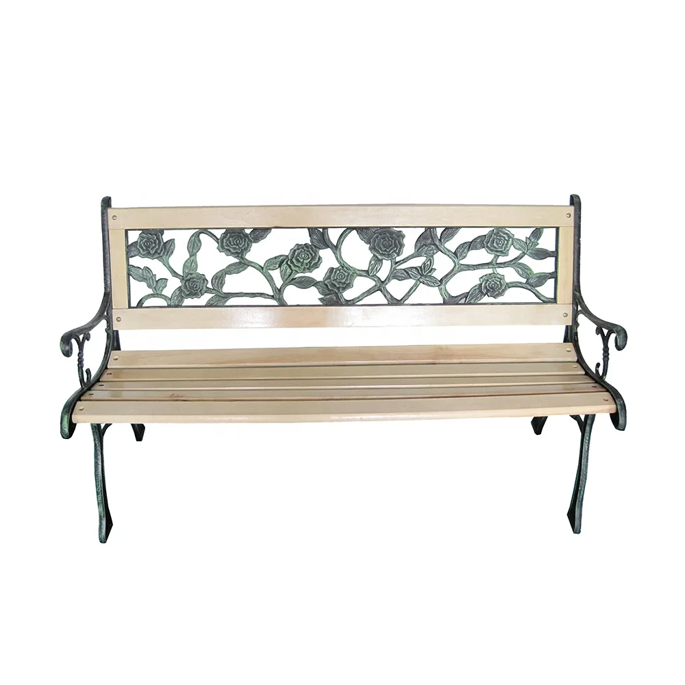 
Factory price cast iron legs garden bench with wood back 