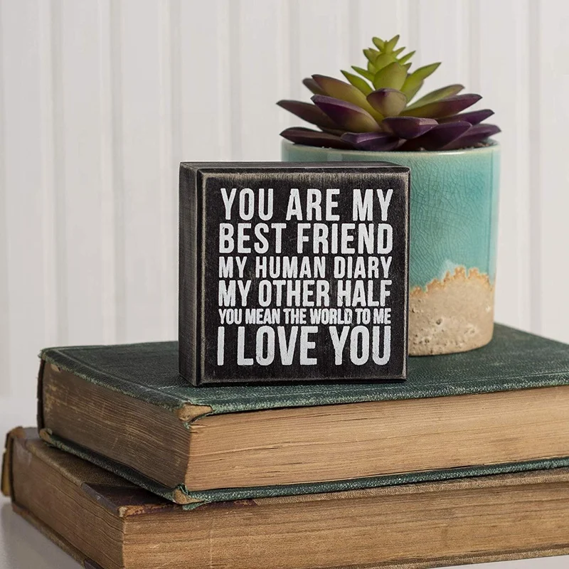 
Custom wholesale Wooden Box Sign home decoration 