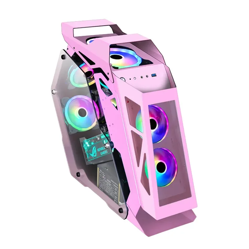 M-ATX/MINI-ITX Case RGB Mid Tower Cabinet Pc Case Tempered Glass Transparent side panel Case Gaming Computer Chassis