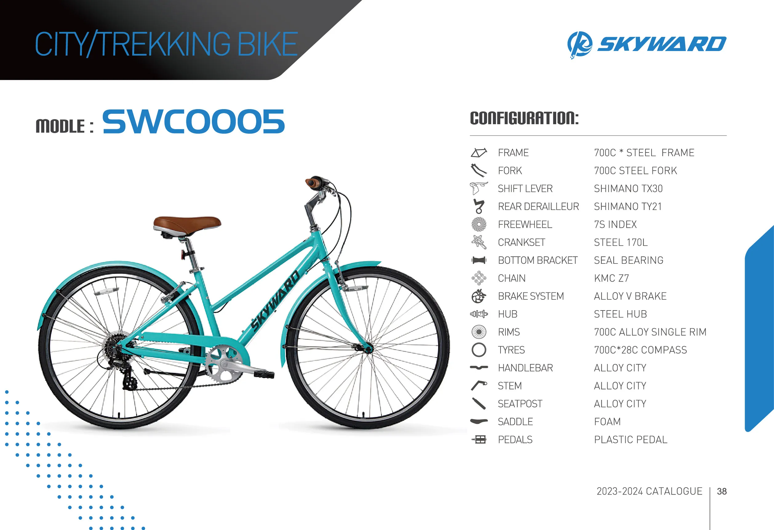 hot product women green color alloy v brake 700C alloy single rim city style bicycle