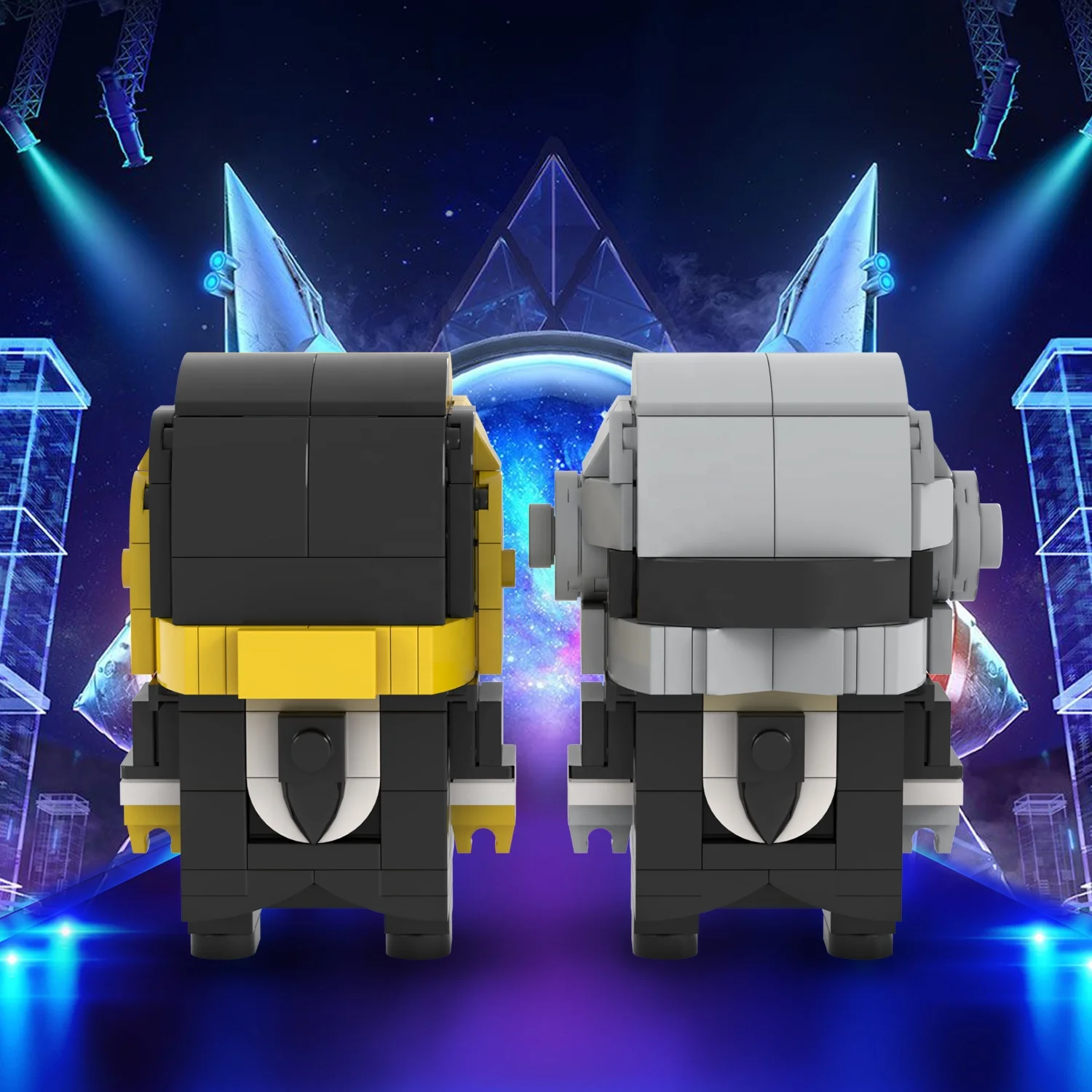 260 шт. аниме MOC7109 Daft Punk кирпичи французская электронная музыка сборка модели строительные блоки пластиковые игрушки для детей