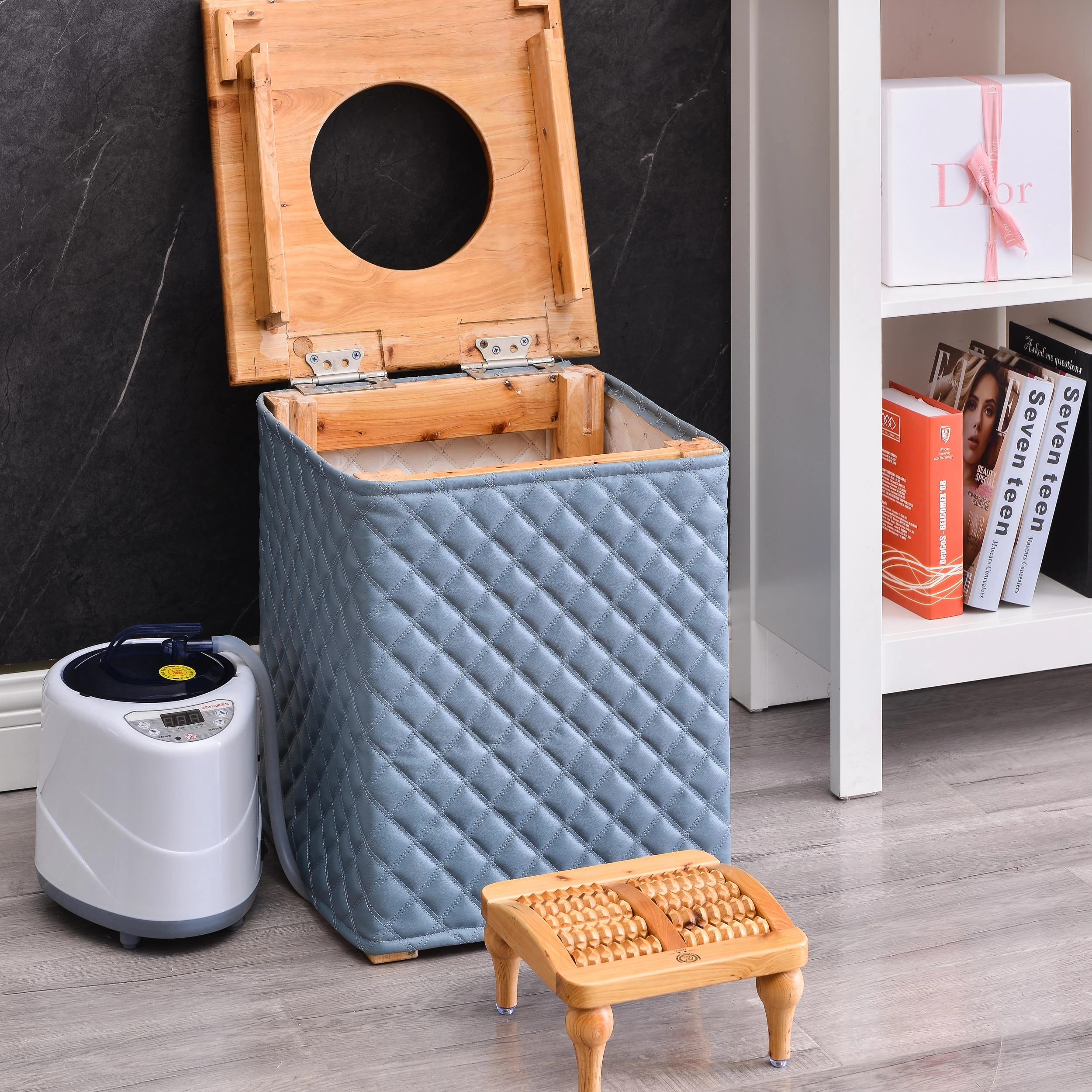 2020 OEM  Foldable wooden Yoni Steam big size lady V Steam seat chair with steamer vaginal spa sitz bath