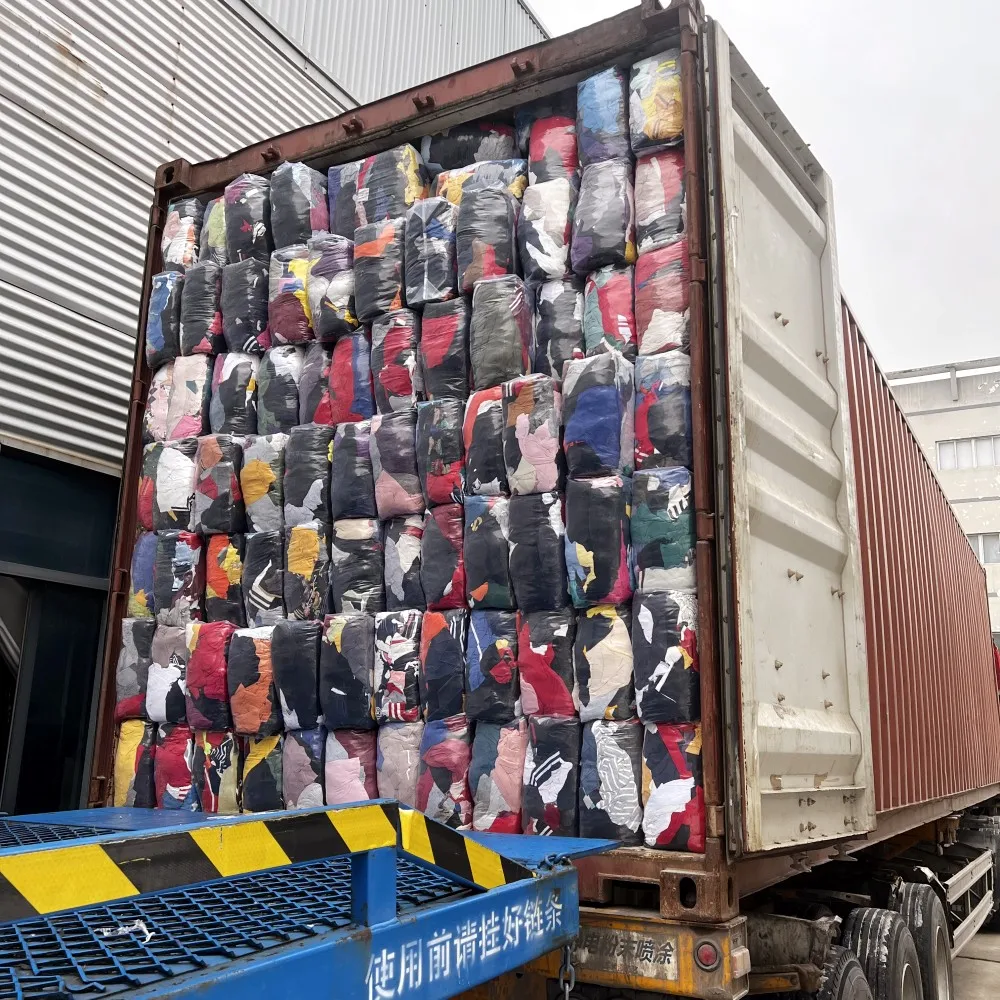 Best sell in Canada  cutting Mixed Color 25 lb 100% cotton cleaning  mixed T-shirt cotton rags