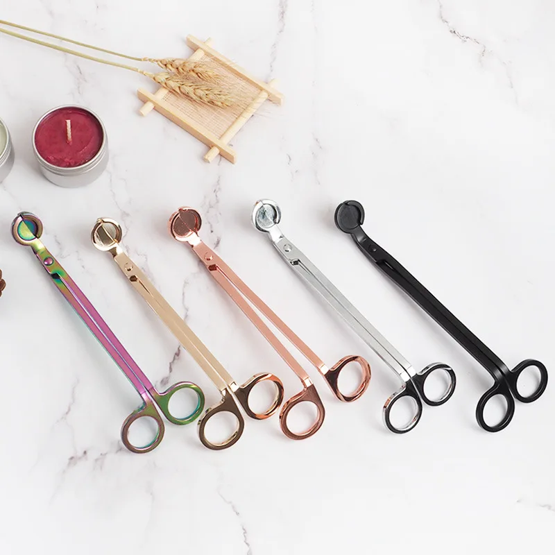 
Wholesale Stainless Steel Gold Silver Black Rose Gold Colorful Candle Tool Accessory Candle wick Trimmer/Wick Scissors 