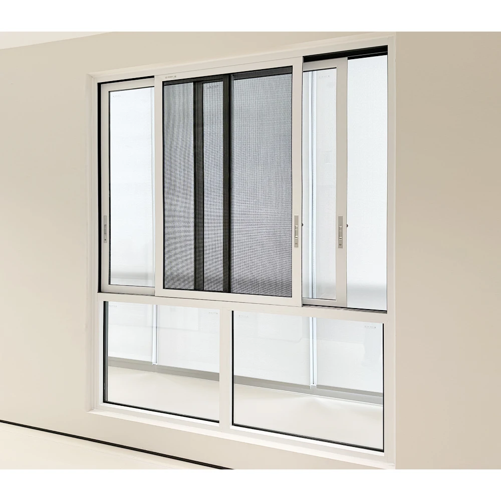 Custom smart large white modern panoramic double glazing aluminum glass sliding window