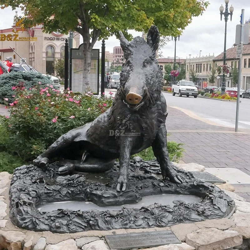 Customized Design Decorative Life Size Cast Metal Pig Sculpture Brass Bronze Wild Boar Statue For Garden