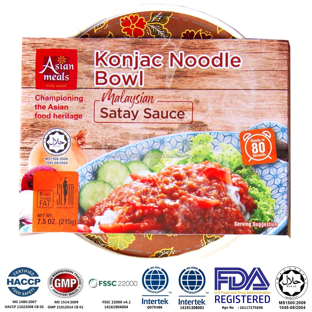  Лапша асианьская Konjac Yam миска халяльный Малайзийский соус Satay мгновенный Konnyaku