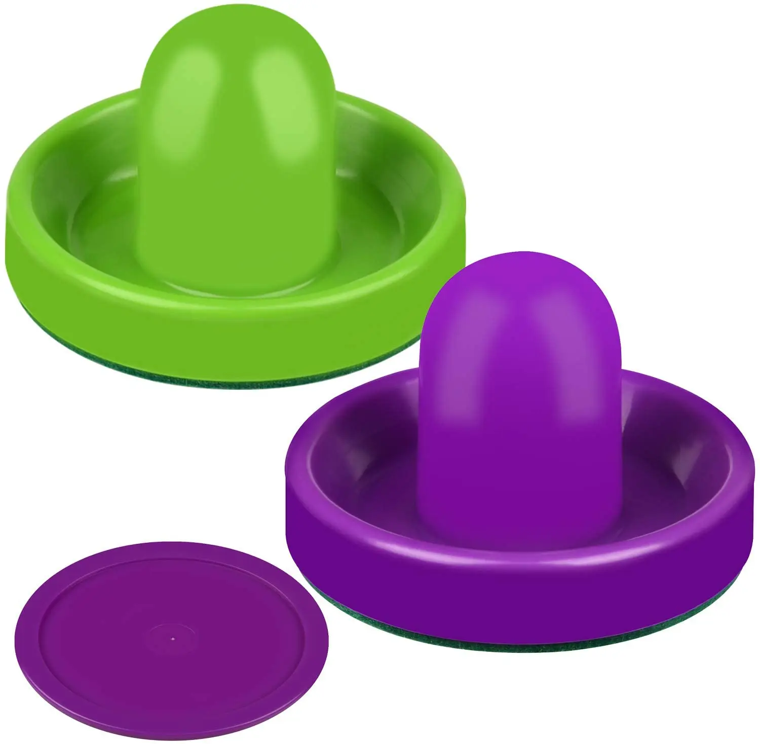 Air Hockey Pushers and Air Hockey Pucks Goal Handles Paddles Replacement Accessories for Game Tables (4 Striker, 4 Puck Pack)