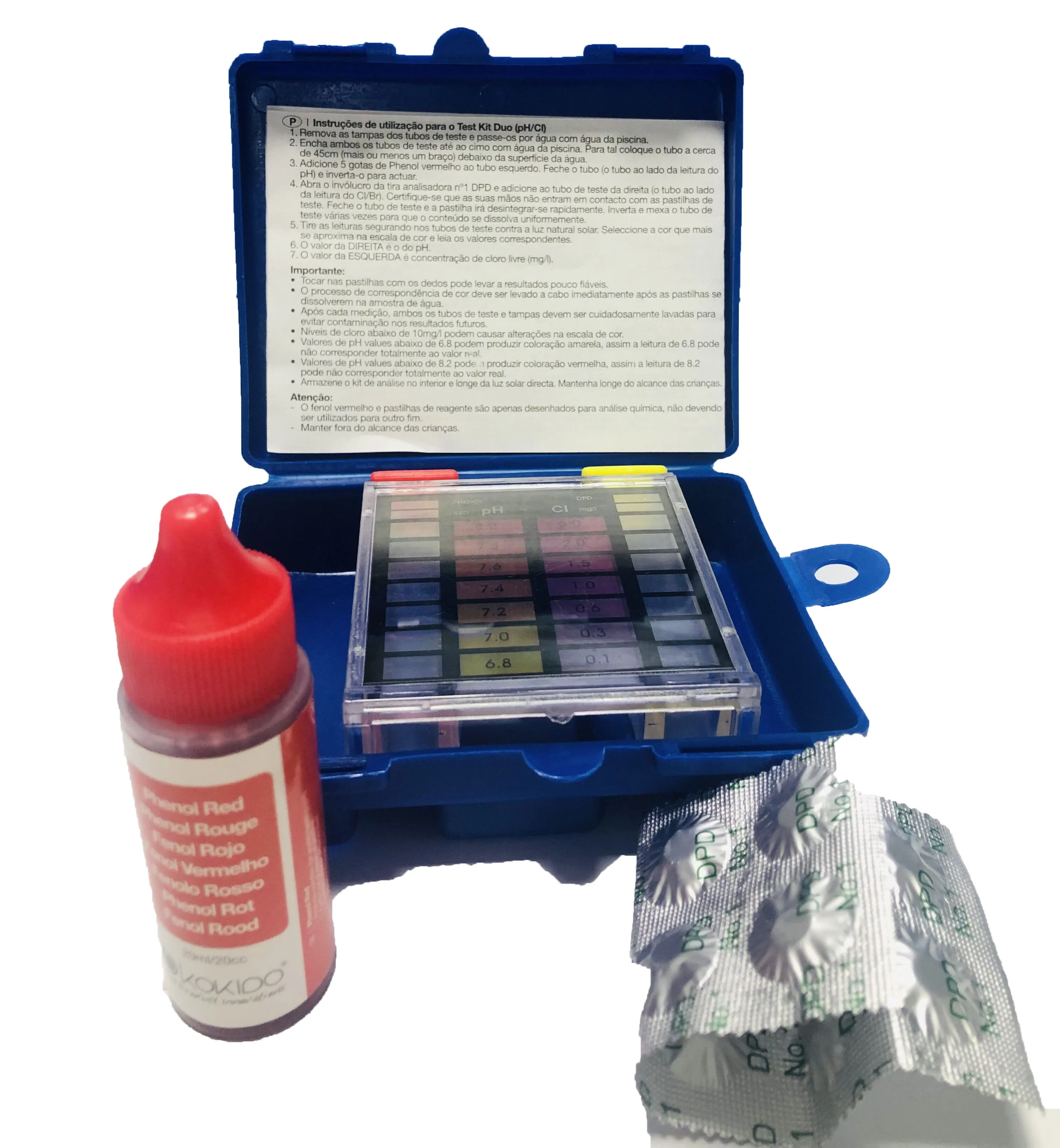 2022 hot sales DPD test kit with DPD1&phenol red(10 tablets each) pool&accessories