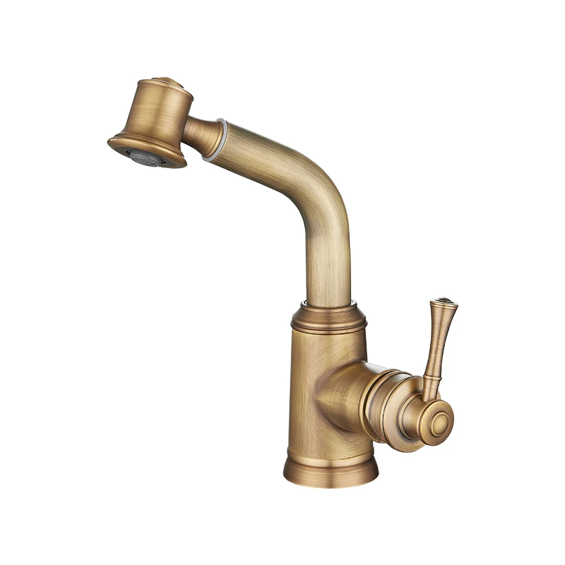 
Бронзовый Смеситель HUADIAO, смесители для раковины, латунный выдвижной смеситель для раковины, смесители для ванной комнаты с одним отверстием 