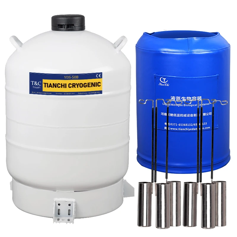 Объемный вертикальный криогенный резервуар, 50 л, небольшой вакуумный криогенный контейнер dewar для жидкого азота