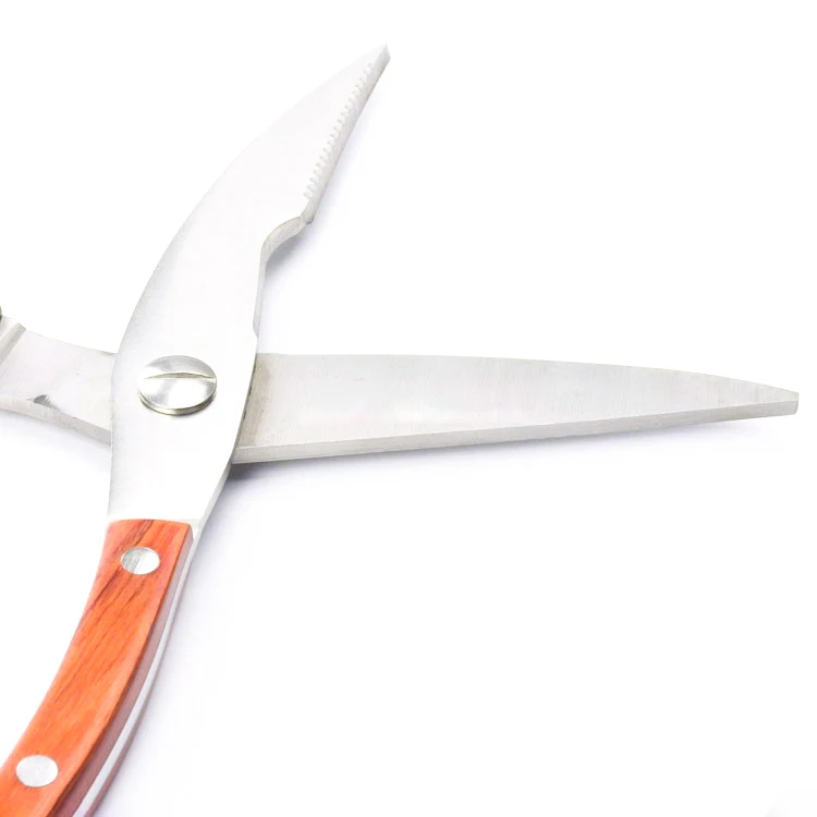 Лидер продаж на Amazon, 10 дюймов, деревянная ручка, Многофункциональные кухонные ножницы, вентиляционные ножницы для птицы, ножницы для морепродуктов
