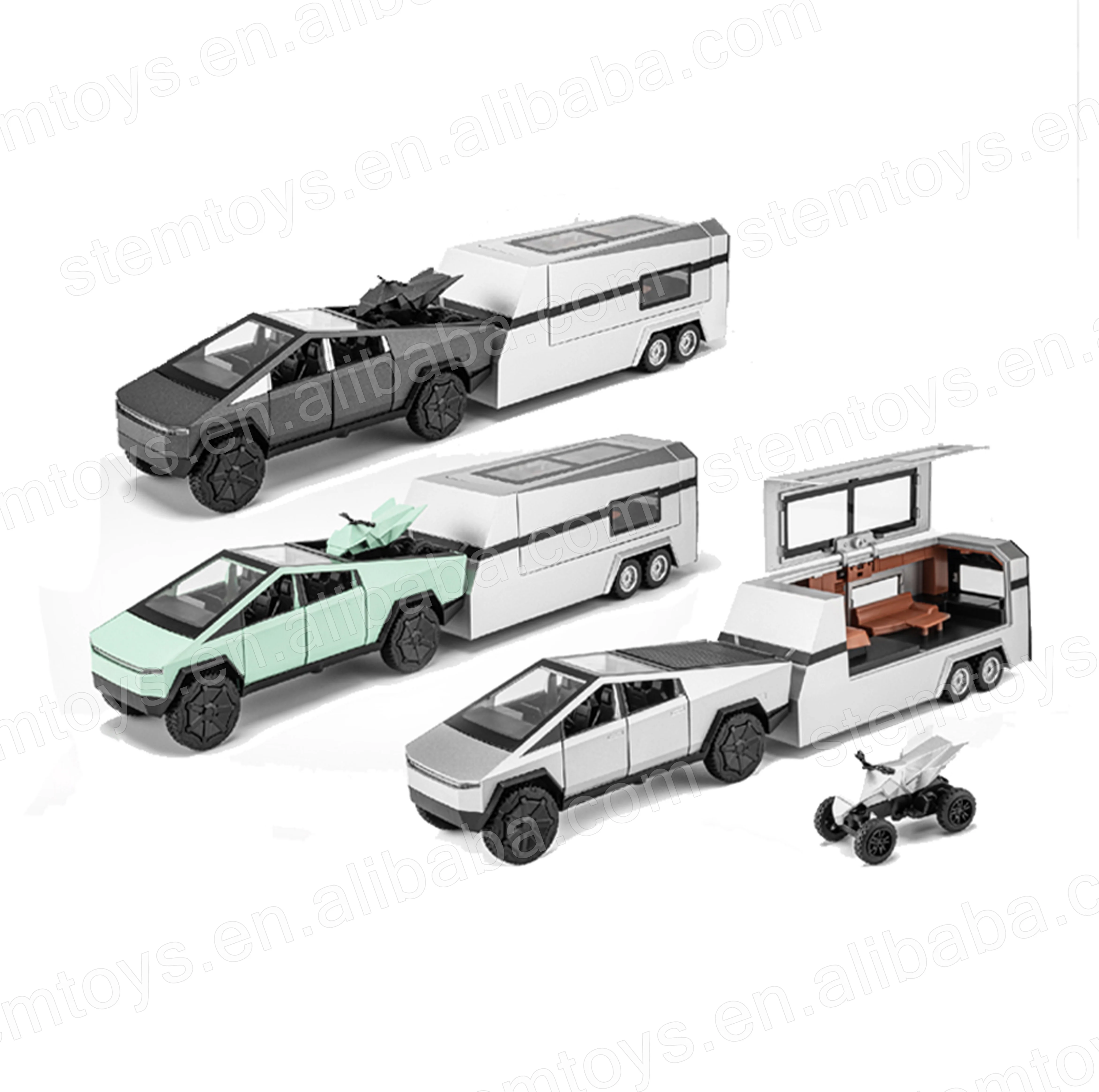 1:32 CyberLandr Diecast Car and alloy motorcycle Alloy car model with sound light and pullback car model with doors open