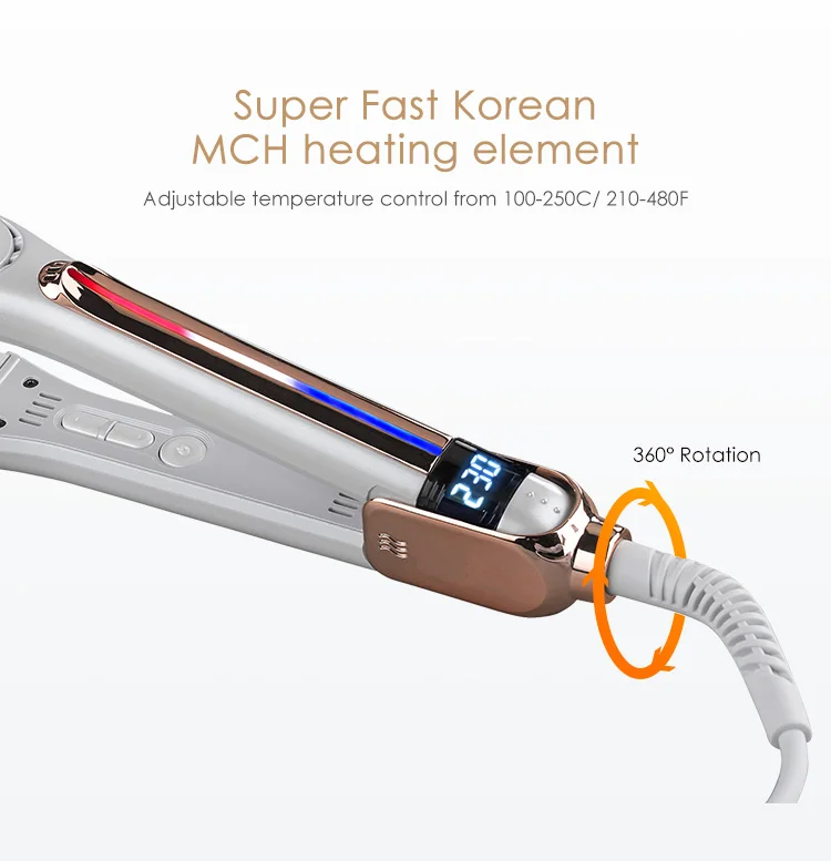 Professional Custom Private Label  Ceramic Flat iron Wholesale Fast Heating Titanium Flat Irons  Hair Straightener