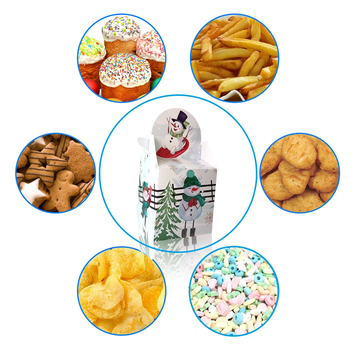 Personalised Classic Santa Watercolour Christmas Packaging Present Treat Party Decoration Paper Box