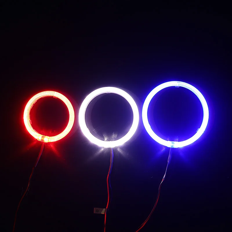 Factory wholesale motorcycle automobile accessories universal LED halo rings red white blue LED light guide angel eyes