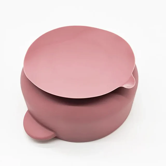 Custom Color Durable Waterproof Baby Feeding Products Anti Spill Thick Silicone Baby Suction Bowl