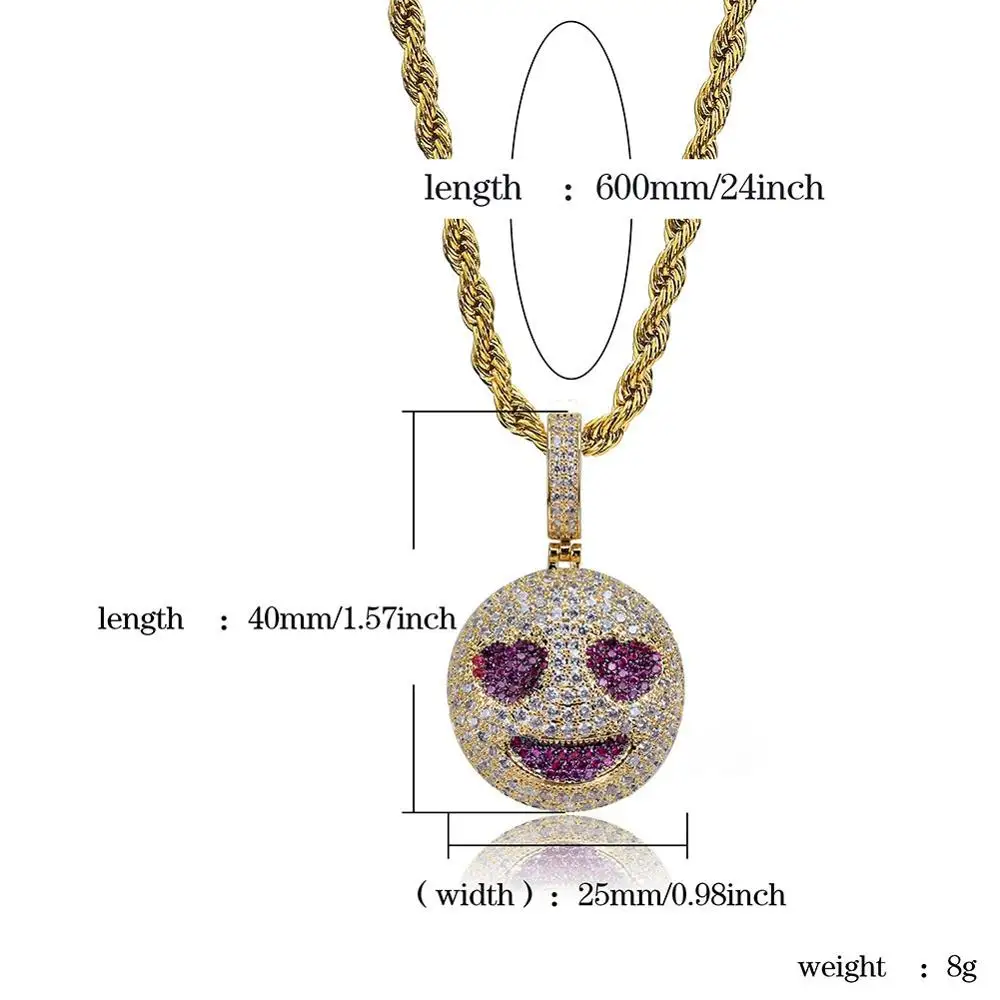 HipHop Cartoon Characters Necklaces Charms Pendants For Men Women Cubic Zircon CZ Chains Jewelry Gifts Factory Custom