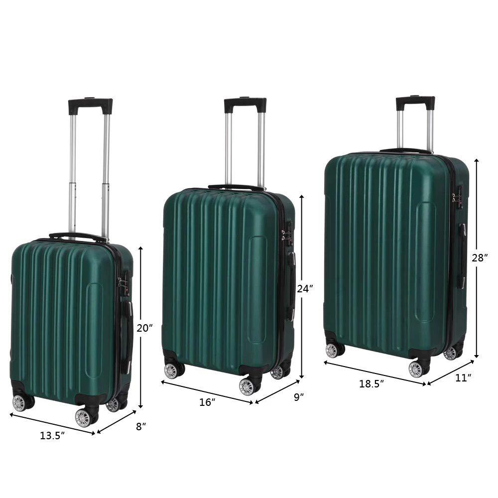 July 4 Wheels Hard Shell ABS Trolley Travelling Bags Maleta de Viajes Suitcases Luggage 3 Pieces Koffer Sets