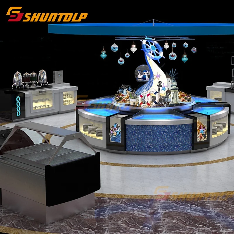 Роскошный коммерческий холодильник для бара и салата, Современный Дизайн Прилавка для суши в отеле