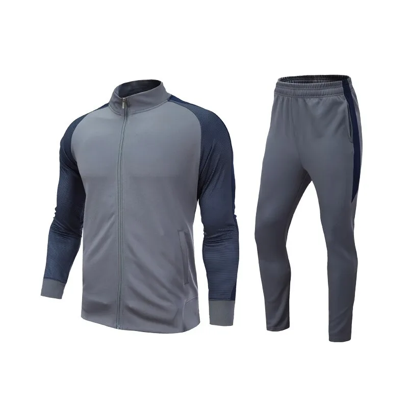 New Men Women Jacket Pants Polyester Training Suit Soccer Match Appearance coat Long Sleeve Sportswear Sets Running Jogging Set