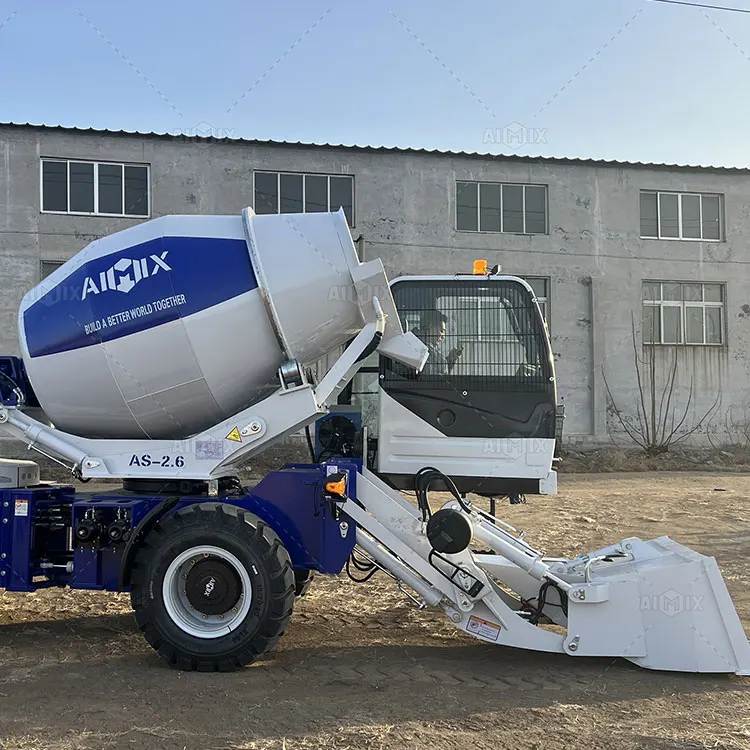 2.6 CBM/Batch Diesel Engine Automatic Self Loading Lifting Concrete Mixer Truck Machine