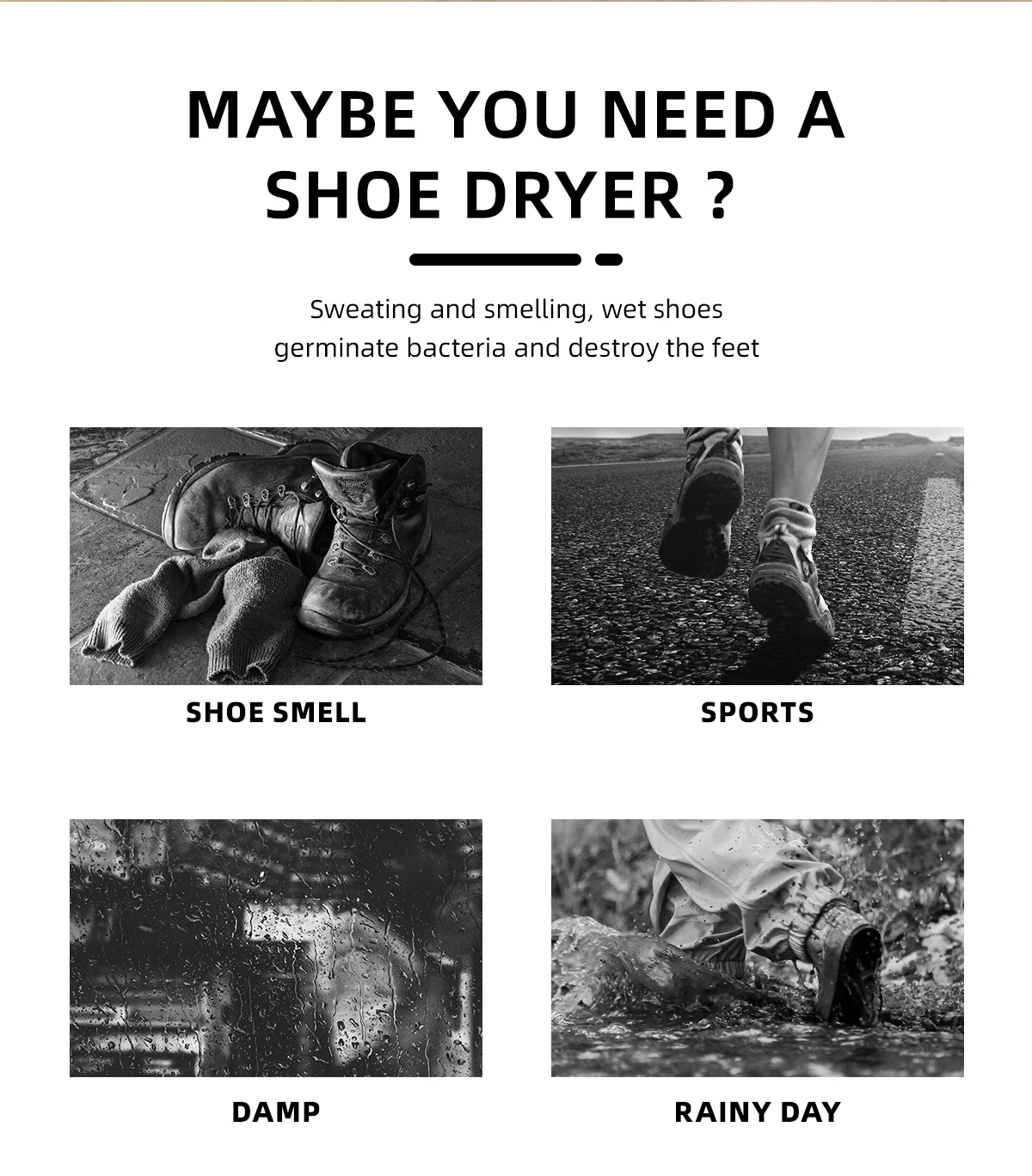 JNUO portable electric shoe deordorizer black and white boot clothes air dryer shoe dryer glove dryer & boot warmer w