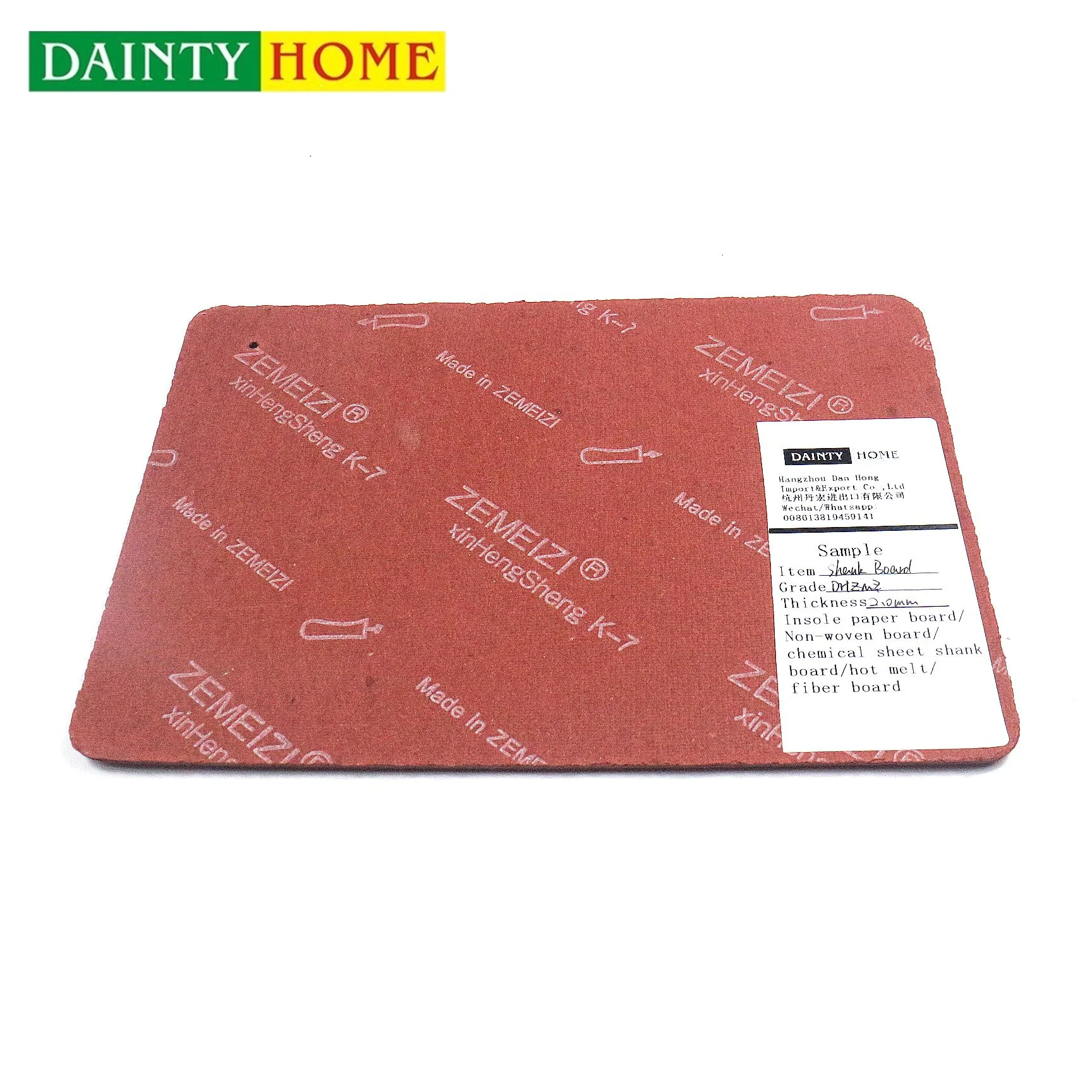 2.0MM red shank insole board for shoe insole shoe material