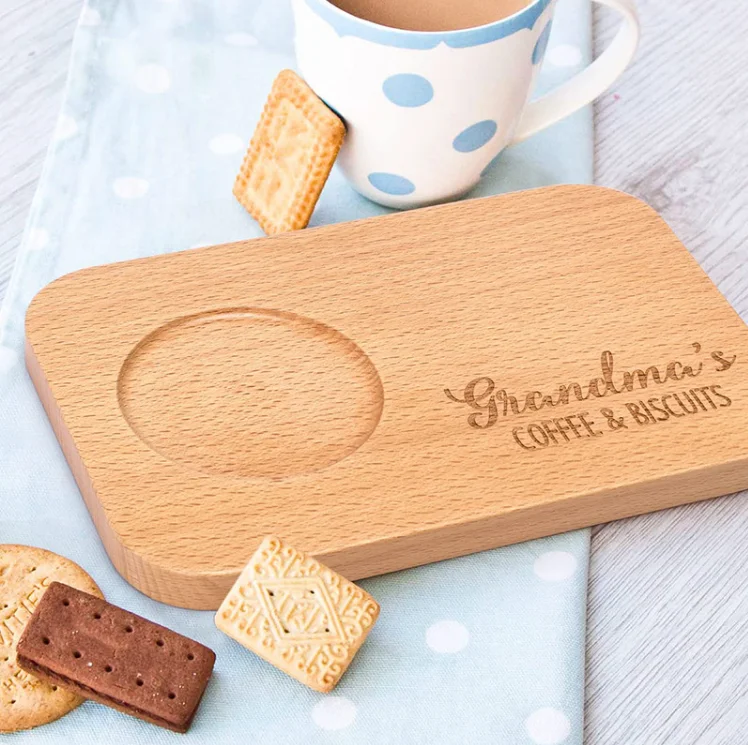 Solid Wood Square Round Plates Serving Tray for Coffee Cookie Cake Dishes Wooden Kitchen Tableware Plate