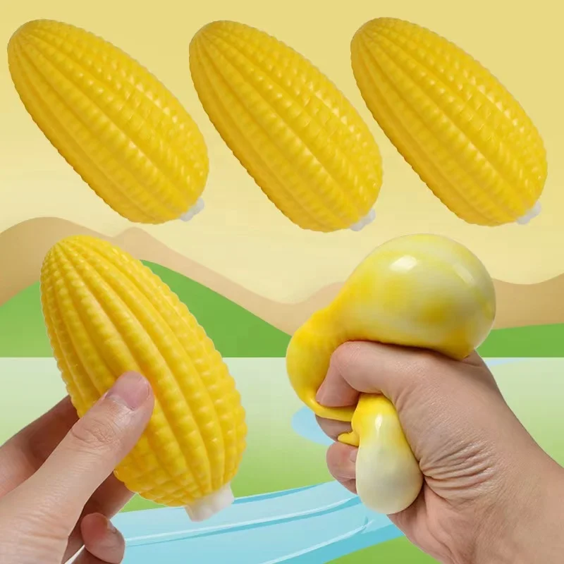 New Arrival Hot Creative Anti Stress Relief Toys Soft Squeeze Maize Toys Fruits Anti Stress Squeeze Balls Decompression Toys
