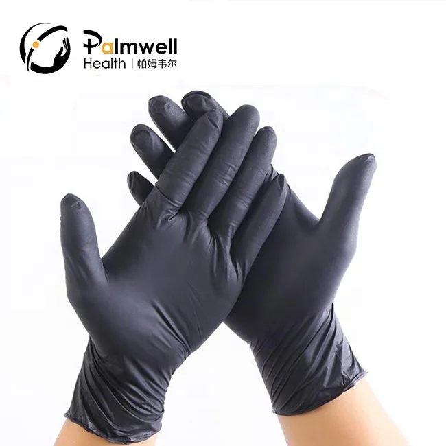 Black  Nitrile Beauty Making Up Tattoo Shop Factory Nitrile Salon SPA Gloves