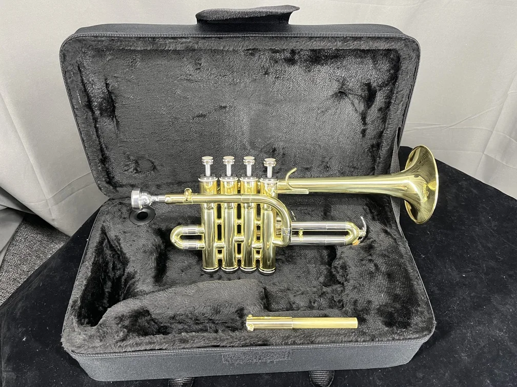 Sinomusik Yellow Brass Piccolos Trumpet windbrass for  professional player