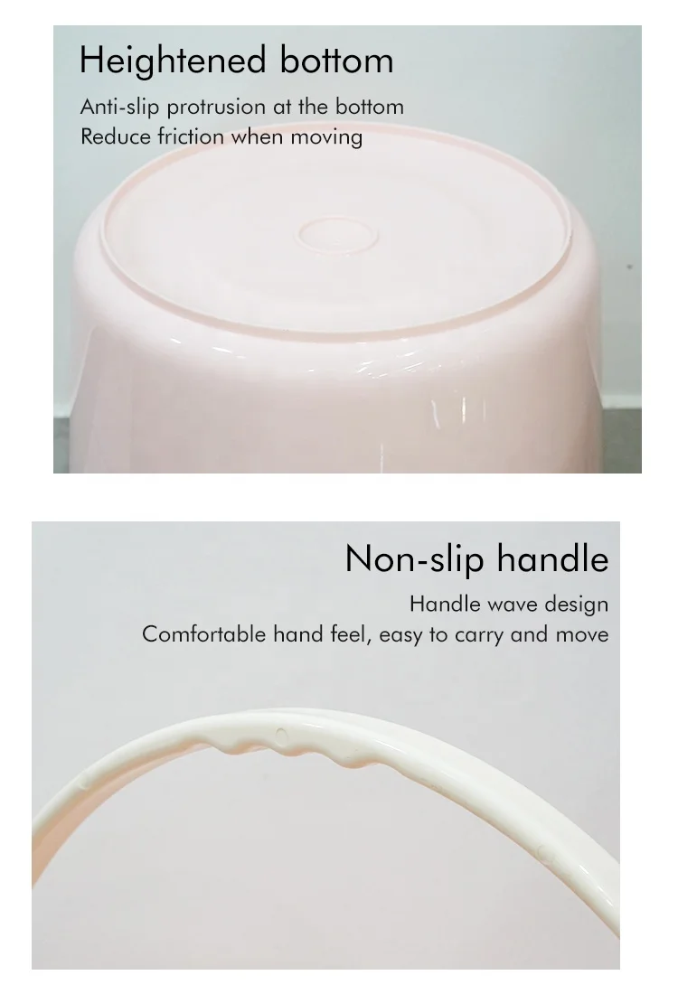 12L family portable cleaning high capacity plastic water bucket with lid