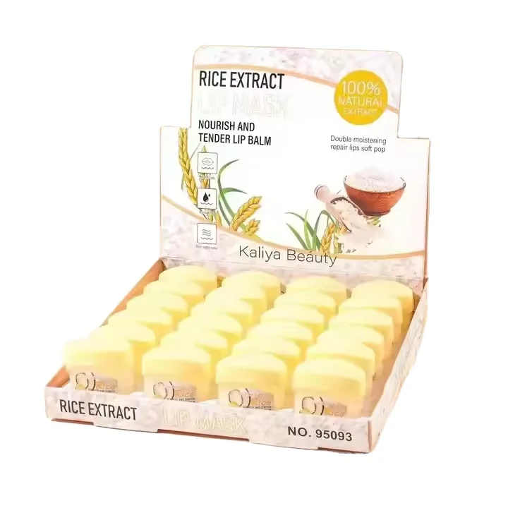 Natural rice custom lip balm 24 pc cute Vegan Organic Vitamin C Lip scrub and Balm tubes Nourish Hydrate spf Lip gloss set