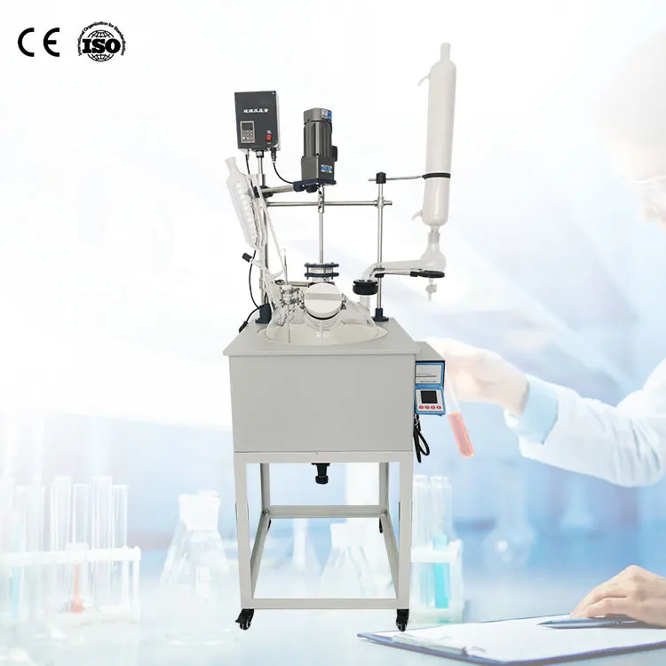 2L 5L 10L 20L Chemical Lab Equipment Double Jacketed Glass Reactor Reaction Kettle Single Layer Glass Reactor
