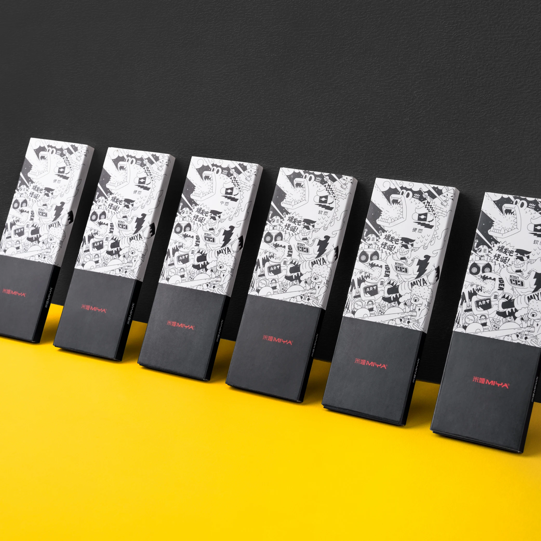 MIYA Sketch Art Supply 8 Pieces Graphite Pencil Set 4B 6B 8B Pencil Set Wholesale Sketching Pencil