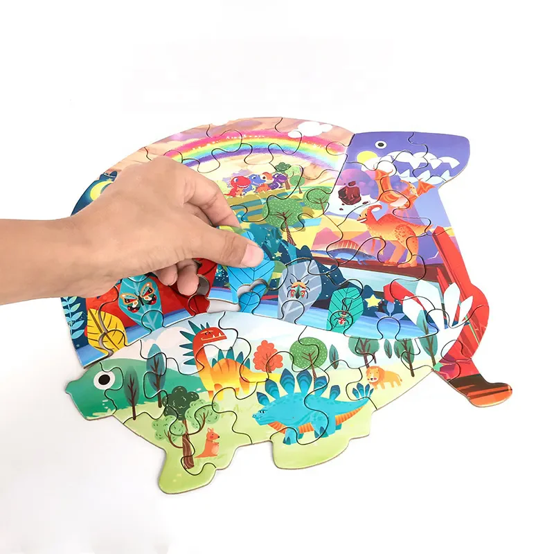 yuwei New Baby Animal Paper Puzzle Forest Cartoon Blocks Jigsaw Puzzle Toys For Gifts