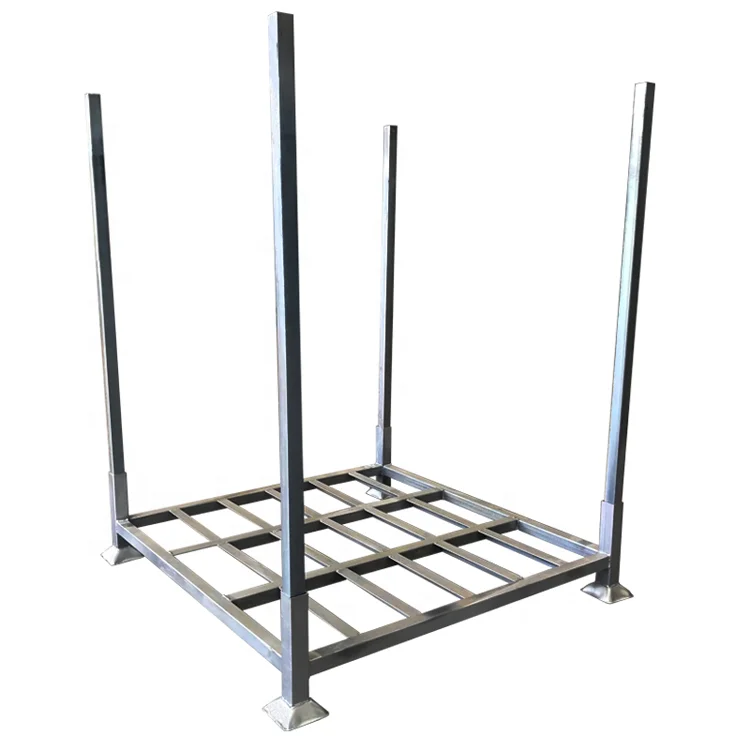 Warehouse stacking frame commercial fabricated customized mobile portable cold storage tube steel stillages pallet rack