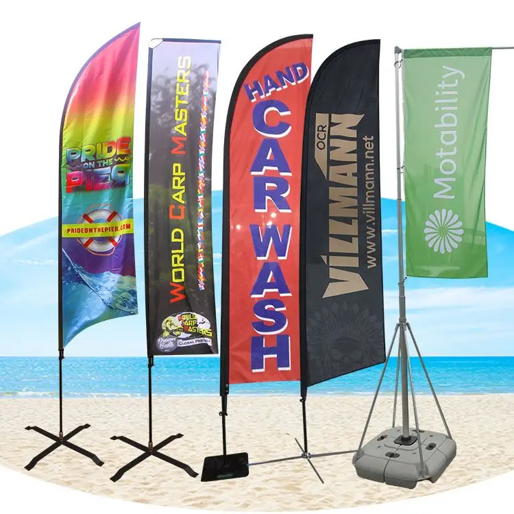 Outdoor Advertising Sail Beach Banners Advertising Wind Blade Beach Flag Direct Sale Beach Flag